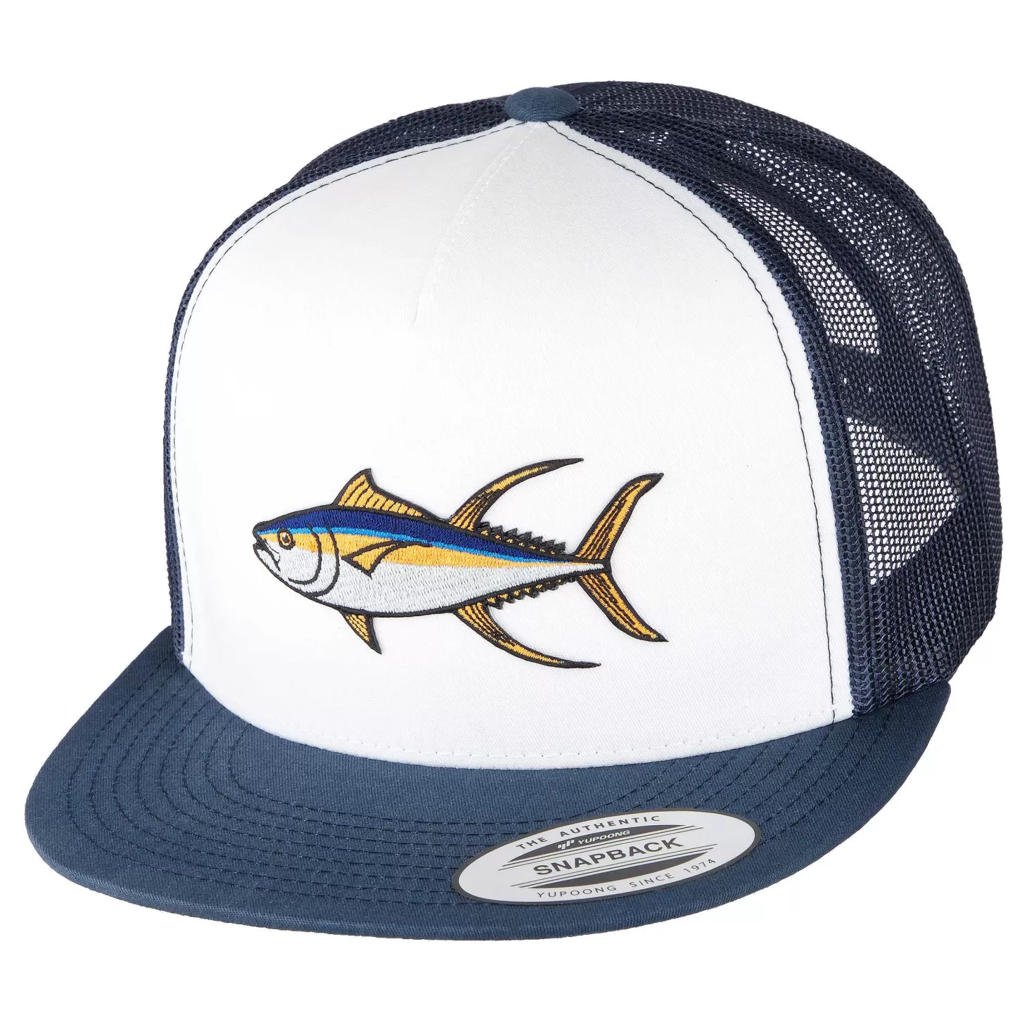 Hifishgear HFG - Ahi Navy/White  Flat Bill Snapback Trucker Hat