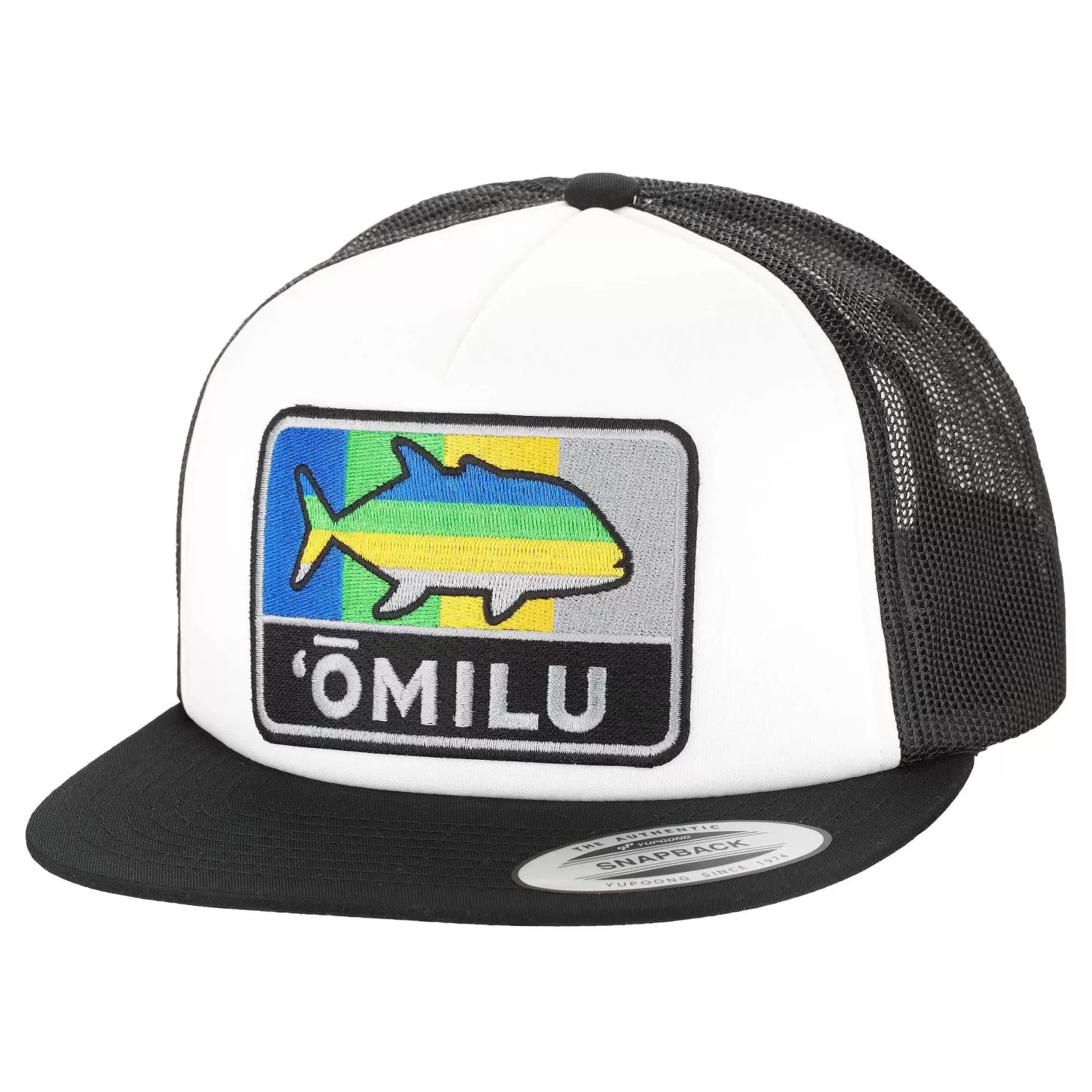 Hifishgear HFG - Black/White Omilu FlatBill Trucker Hat