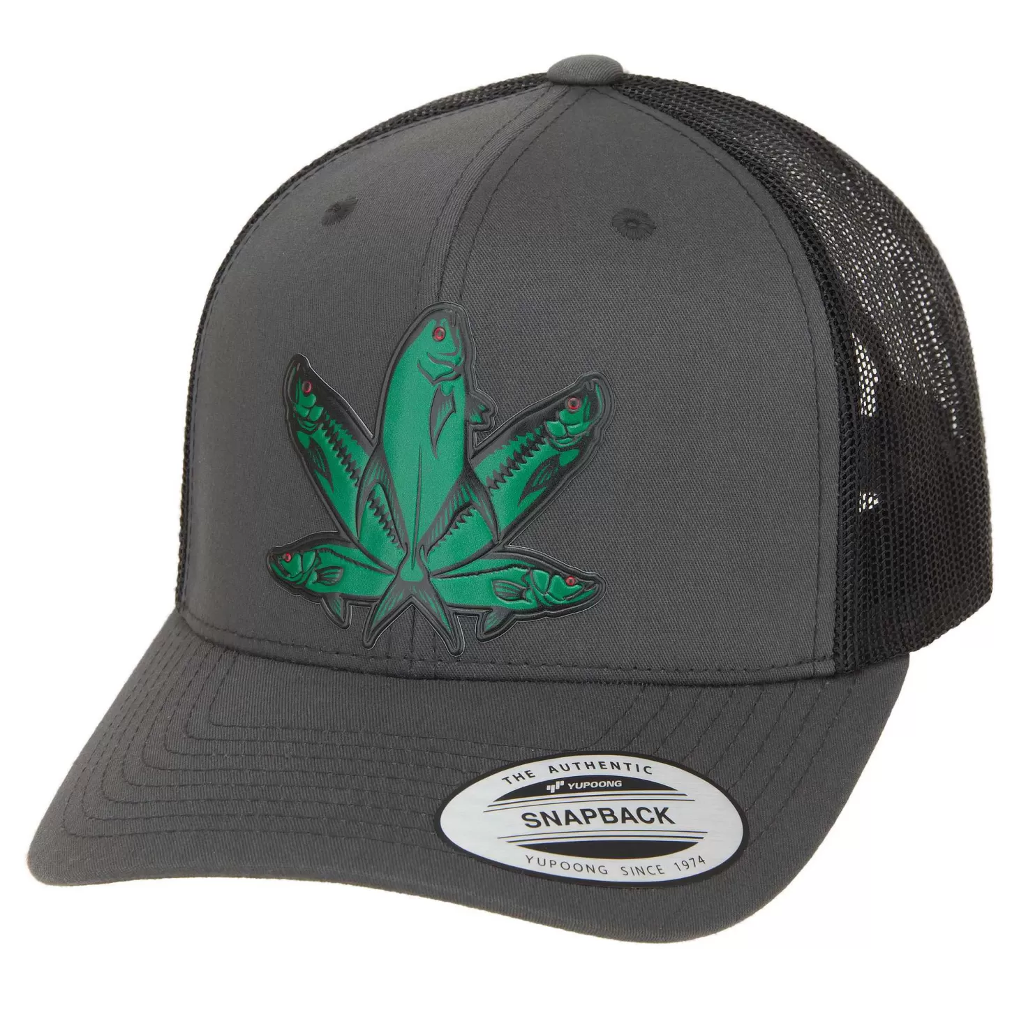 Hifishgear HFG - Florida Green Fish Charcoal/Black Classic Snapback Trucker