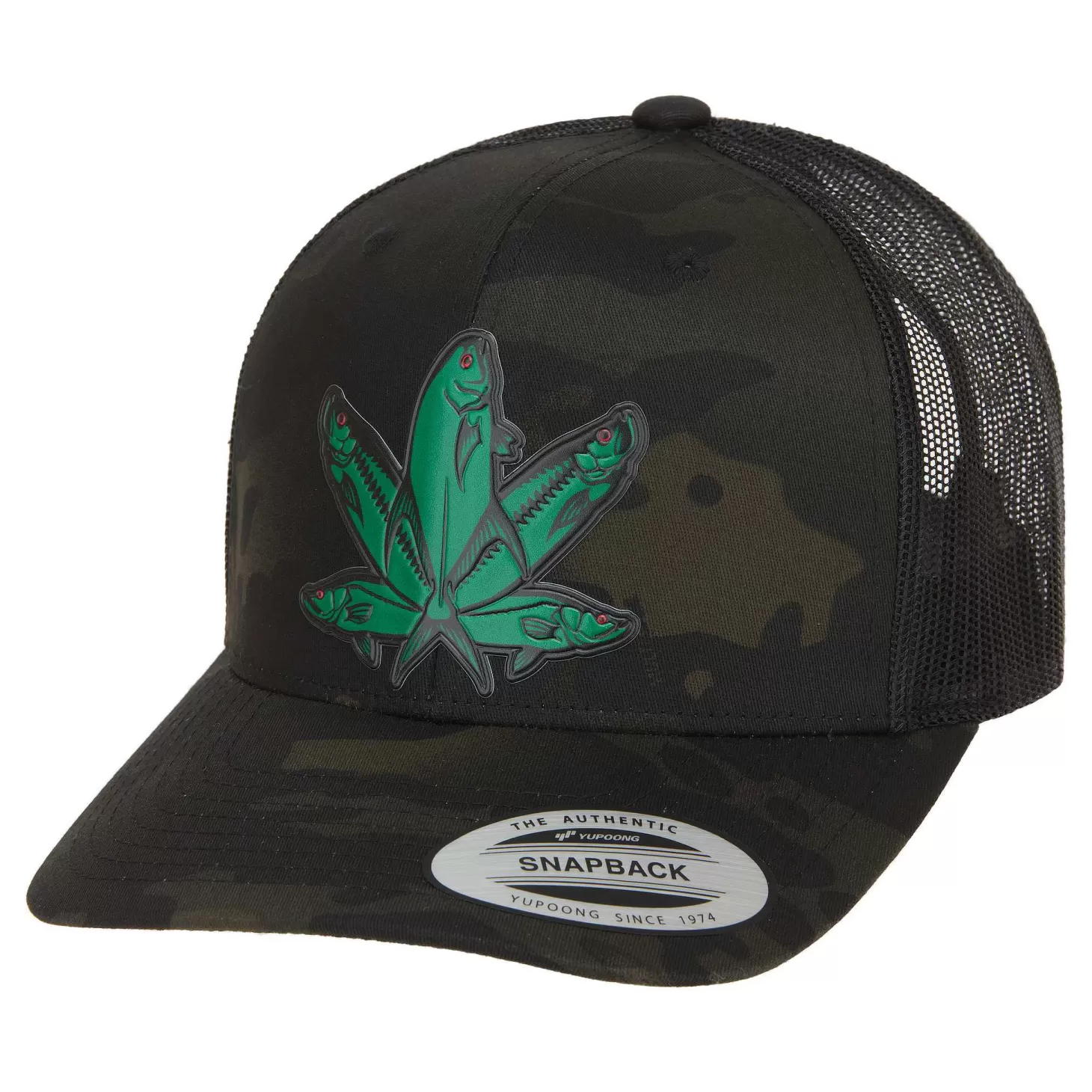 Hifishgear HFG - Florida Green Fish MultiCam® Black Classic Snapback Trucker Hat