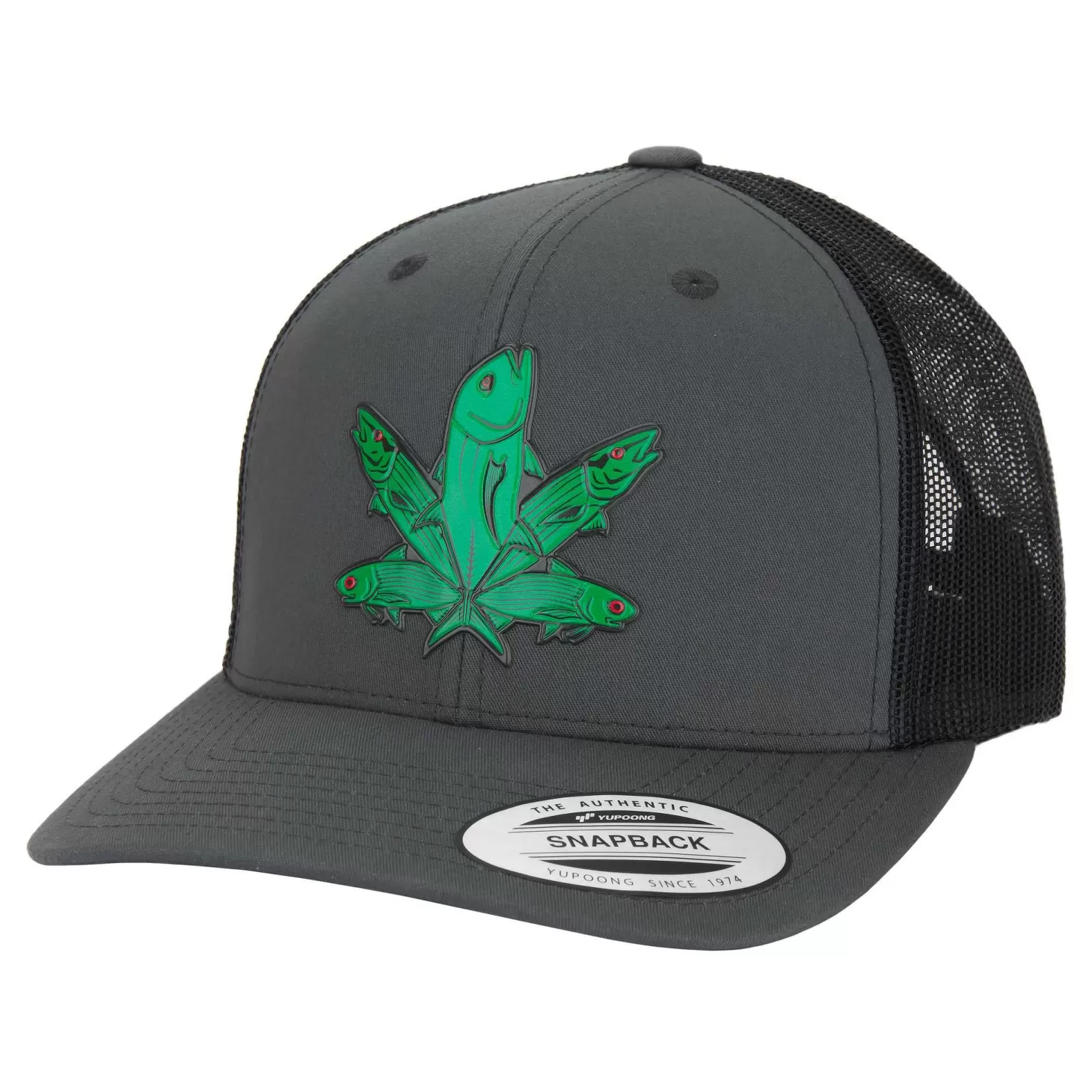 Hifishgear HFG - Green Fish Charcoal/Black Classic Snapback Trucker