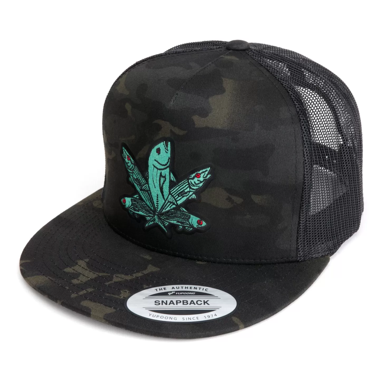 Hifishgear HFG - Green Fish Emb MultiCam® Black Flatbill Snapback