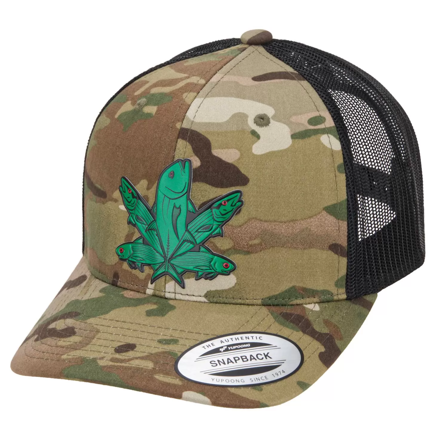 Hifishgear HFG - Green Fish Multicam® Light Snapback Classic Trucker Hat