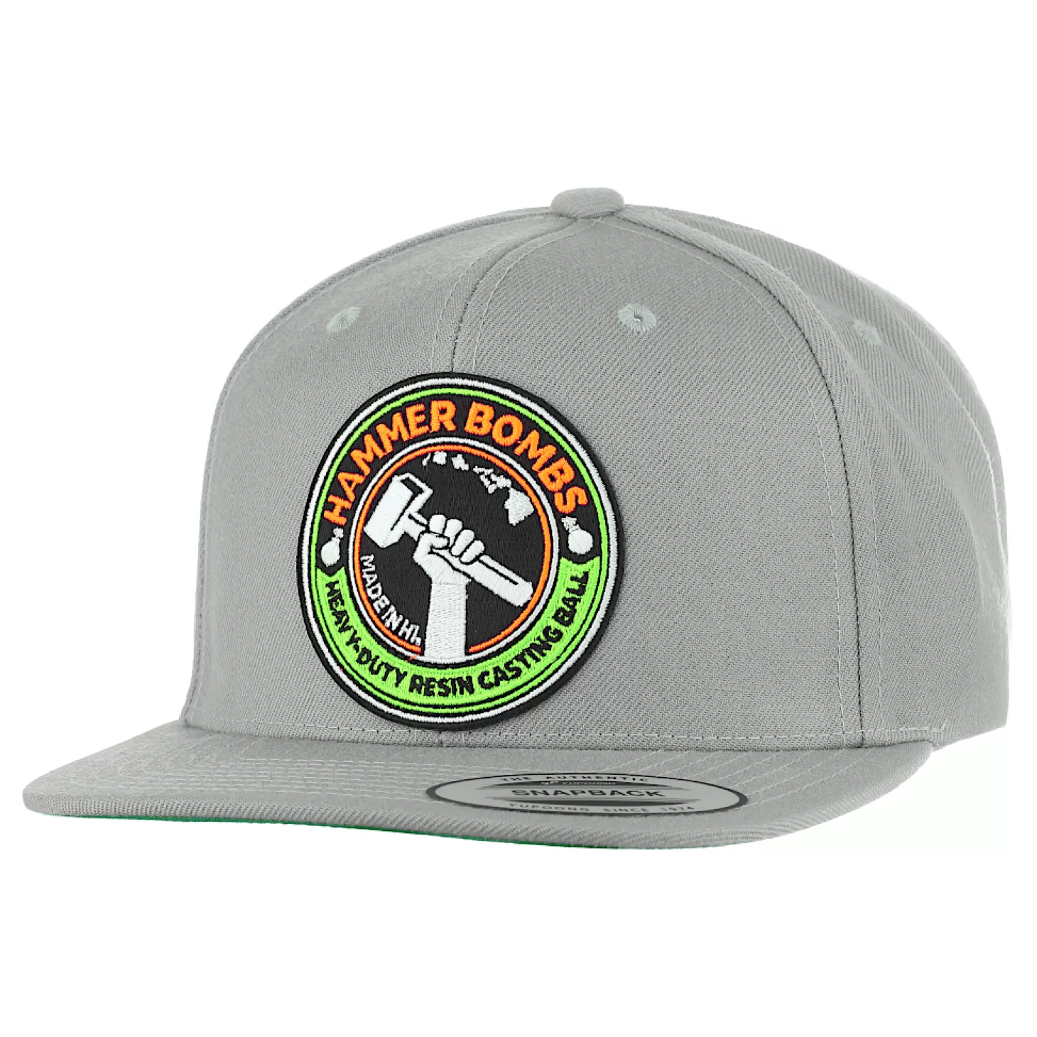 HiFishGear HFG - HammerBombs® Silver Flat Bill Snapback Hat