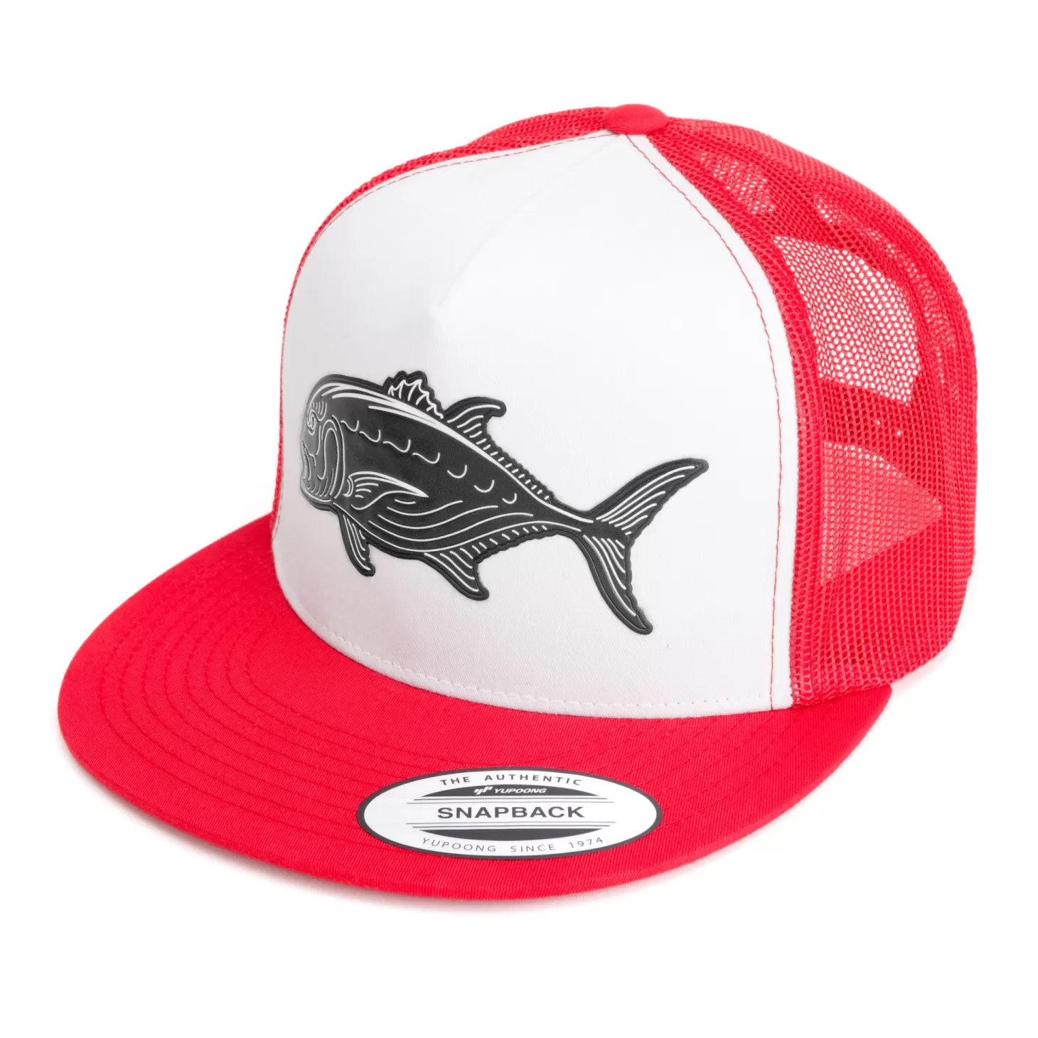 Hifishgear HFG - JDM Ulua Red/White Flat Bill Snapback Trucker Hat