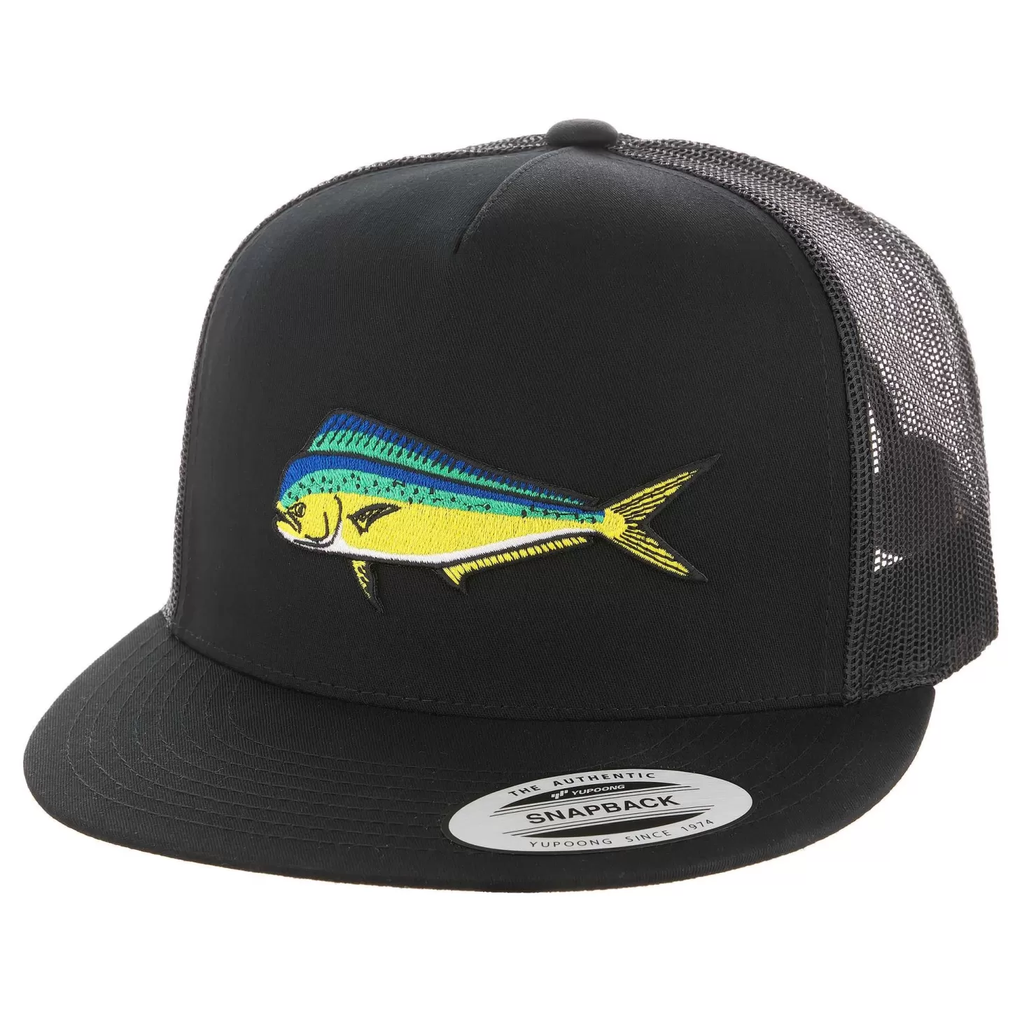 Hifishgear HFG - MahiMahi Black Flatbill Snapback Trucker Hat