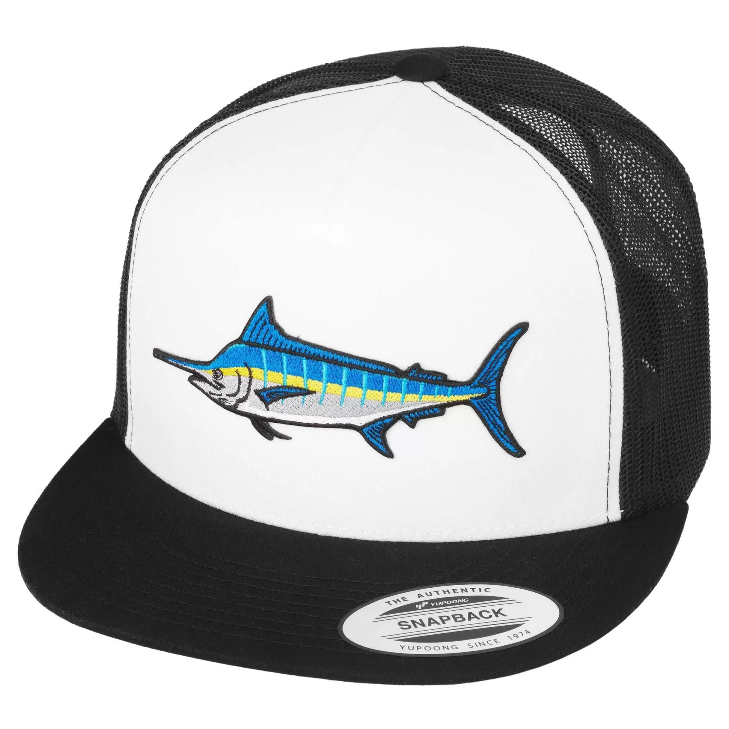 Hifishgear HFG - Marlin Black/White Snapback Flatbill Trucker Hat