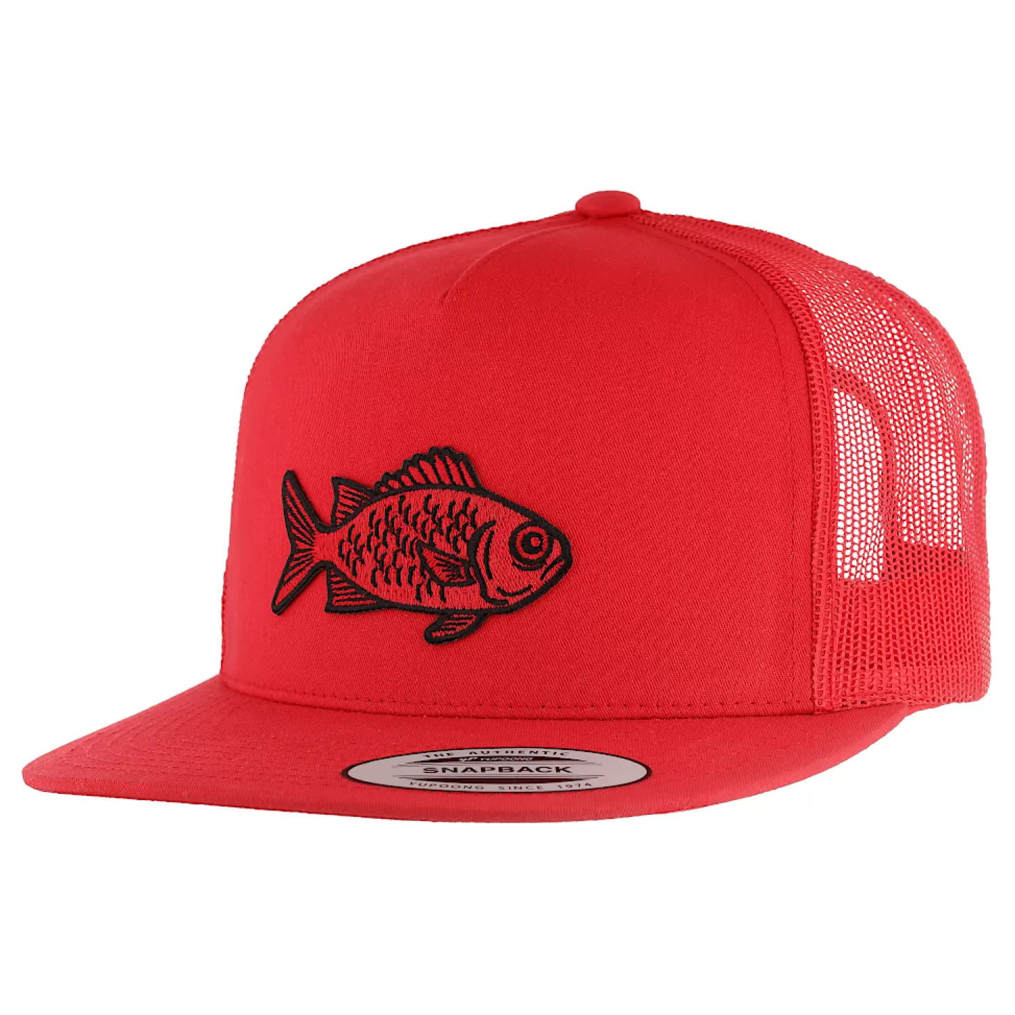 HiFishGear HFG - Menpachi Red Snapback Flat Bill Trucker Hat