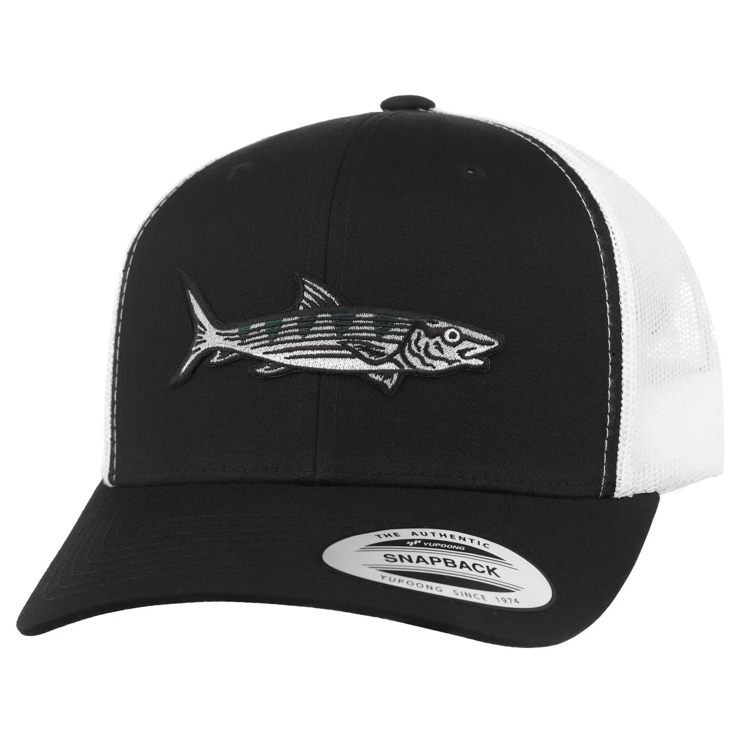 HiFishGear HFG - Oio (Bonefish) Black/White Snapback Classic Trucker Hat