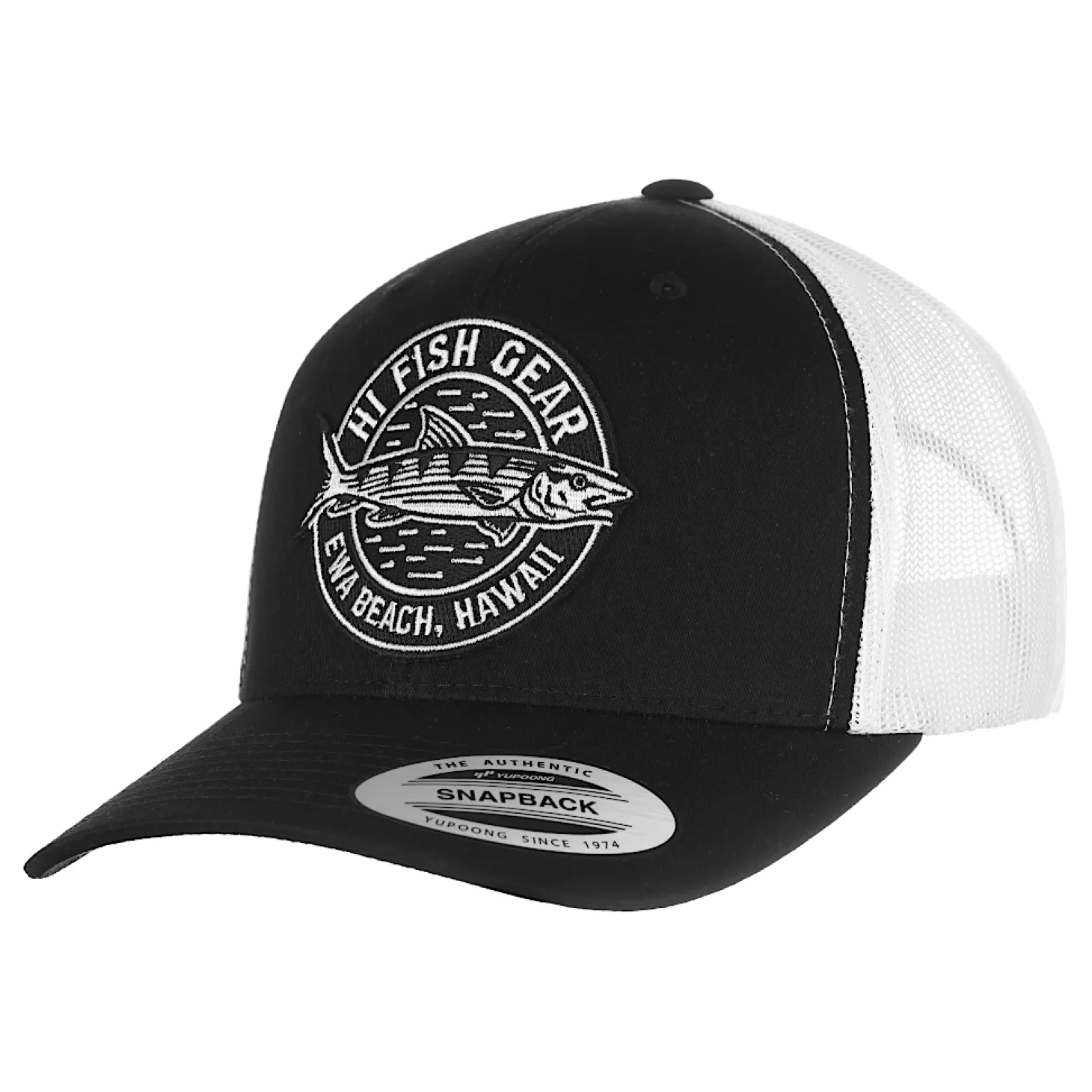 HiFishGear HFG - Oio Patch Black/White Snapback Classic Trucker Hat