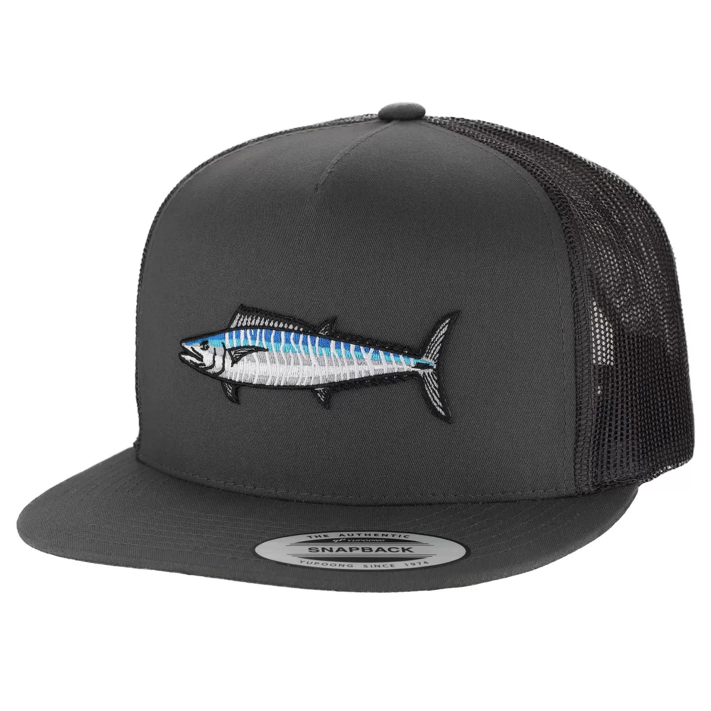 HiFishGear HFG - Ono Charcoal/Black Flatbill Trucker Hat