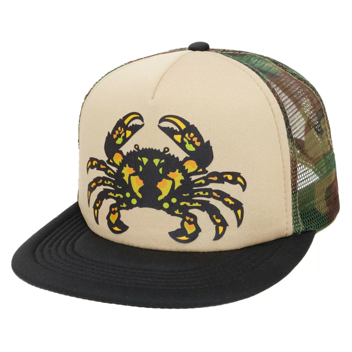 Hifishgear HFG - Samoan Mud Crab Camo/Tan/Black Flatbill Trucker Hat