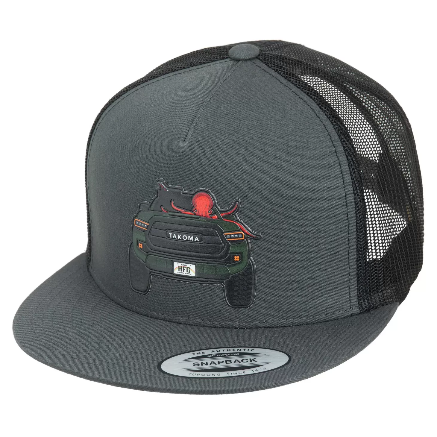 Hifishgear HFG - TAKOMA Charcoal/Black Flatbill Trucker Hat