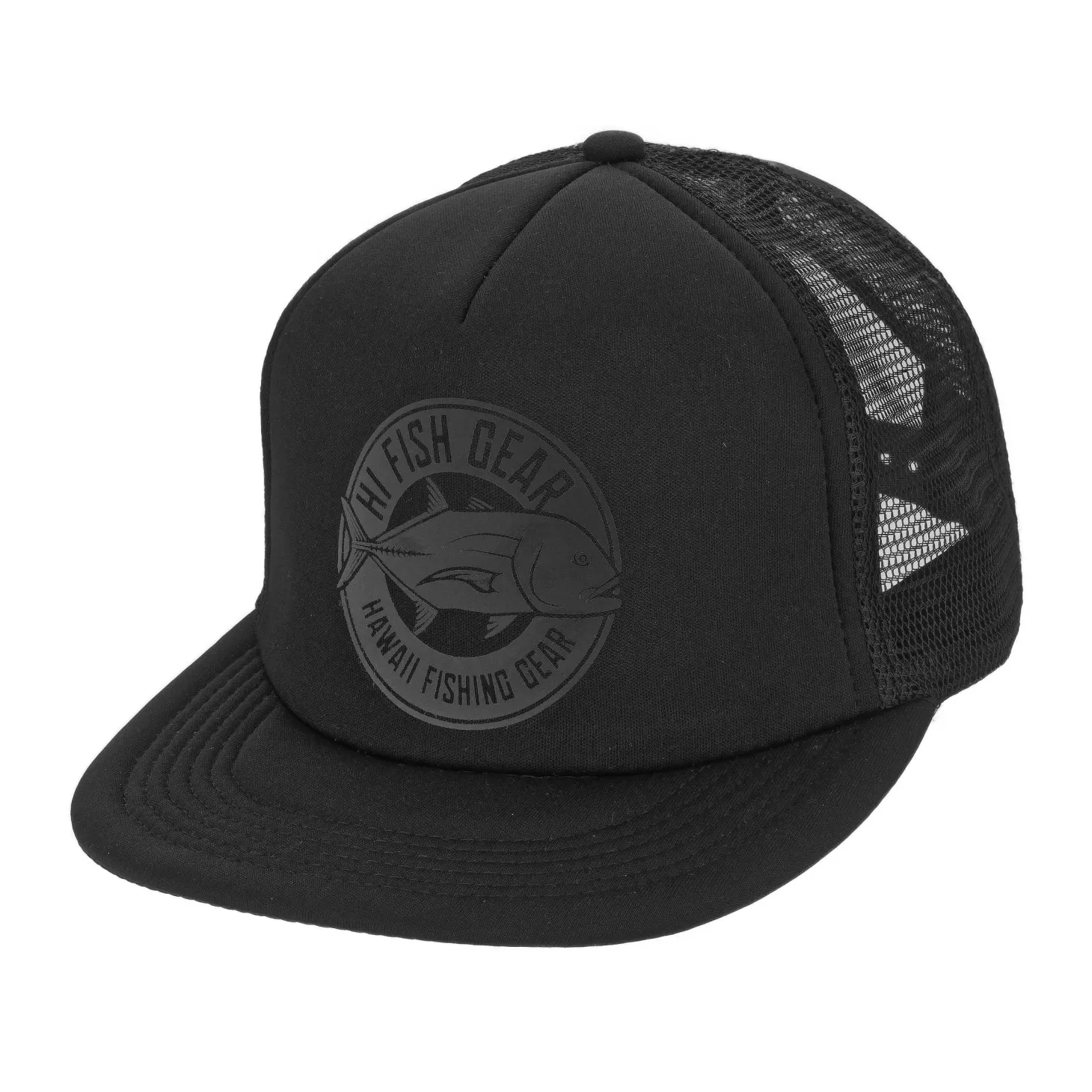 Hifishgear HFG - Ulua Circle Stealth Black Flatbill Trucker Hat