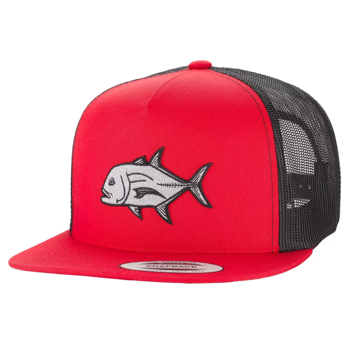 HiFishGear HFG - Ulua Red/Black Snapback Flat Bill Trucker Hat