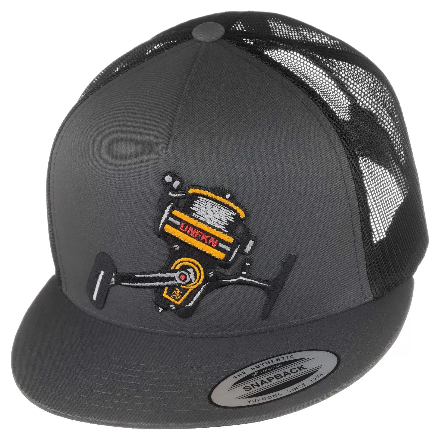 Hifishgear HFG - UNFKN Reel Spinner Charcoal/Black Flatbill Trucker Hat