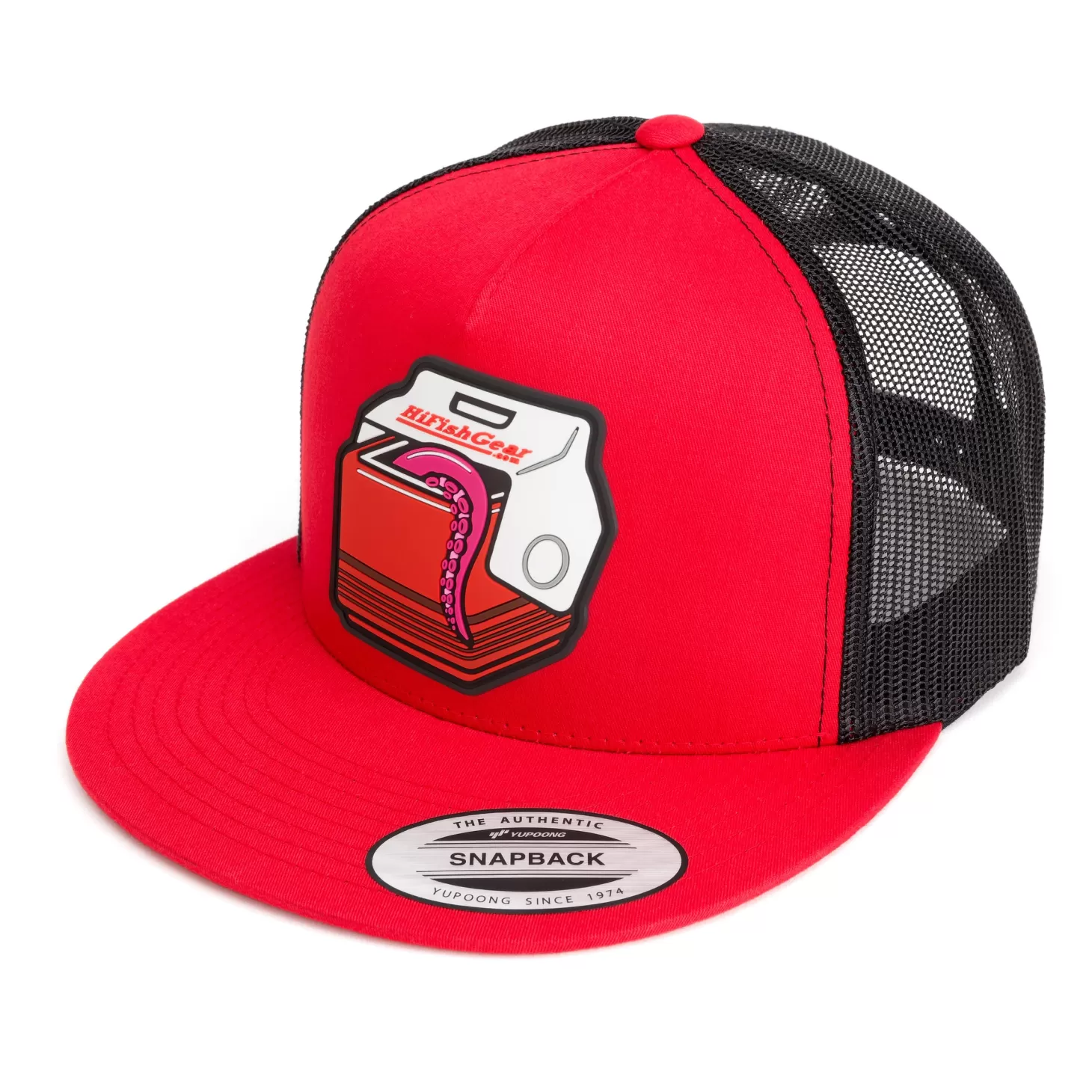 Hifishgear HFG- Baitcooler Red/Black Flat Bill Trucker Hat