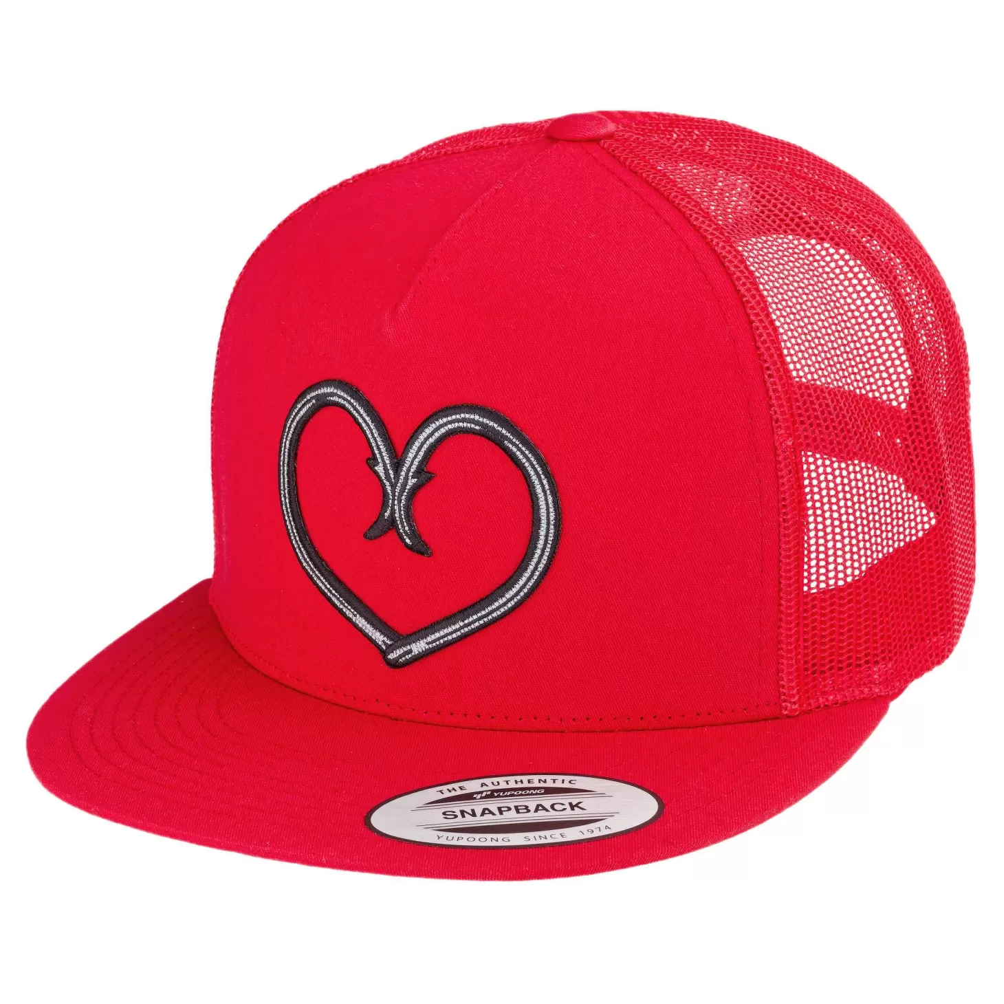 Hifishgear HFG -Hooked Red Flatbill Snapback Trucker Hat