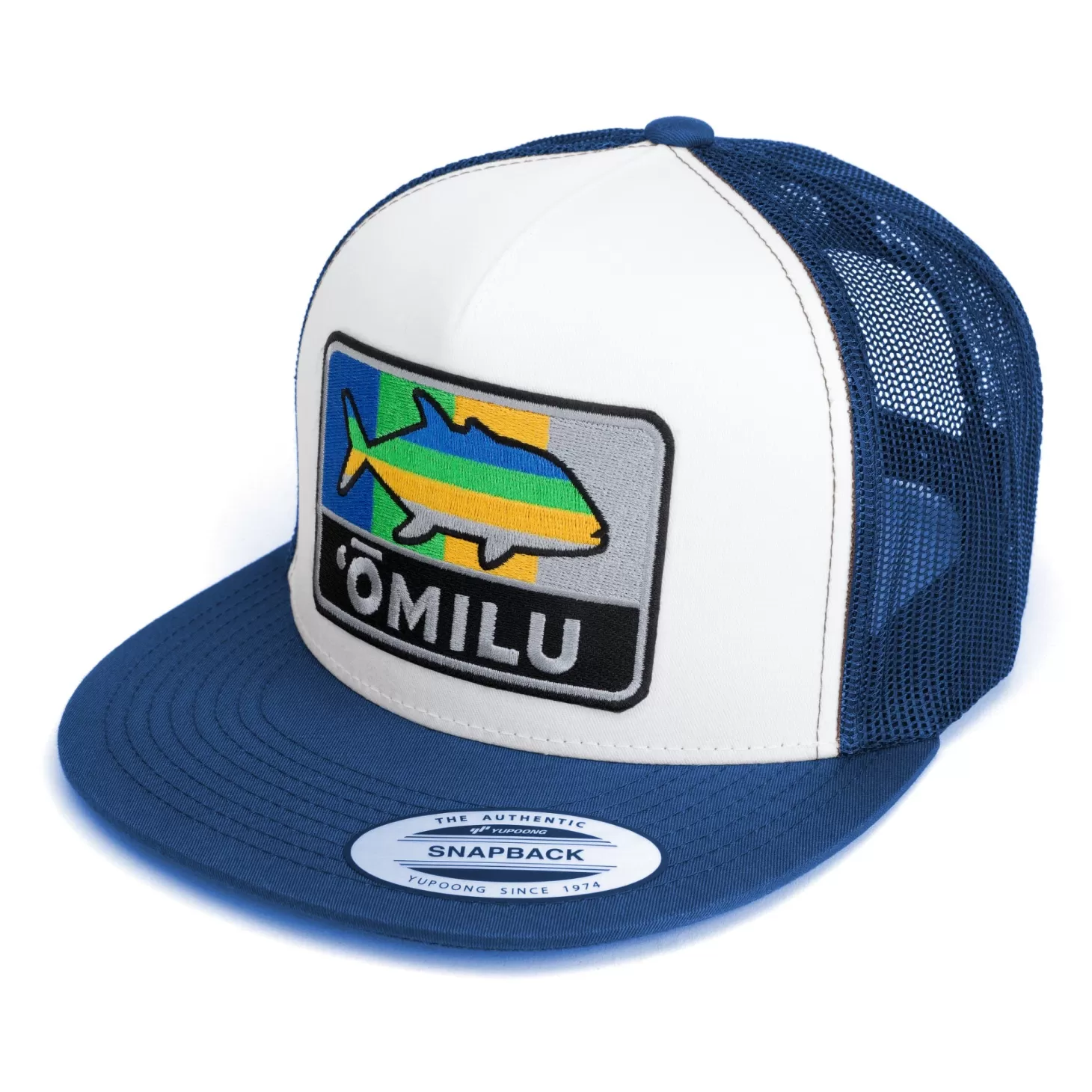 Hifishgear HFG -Navy/White Omilu FlatBill Trucker Hat