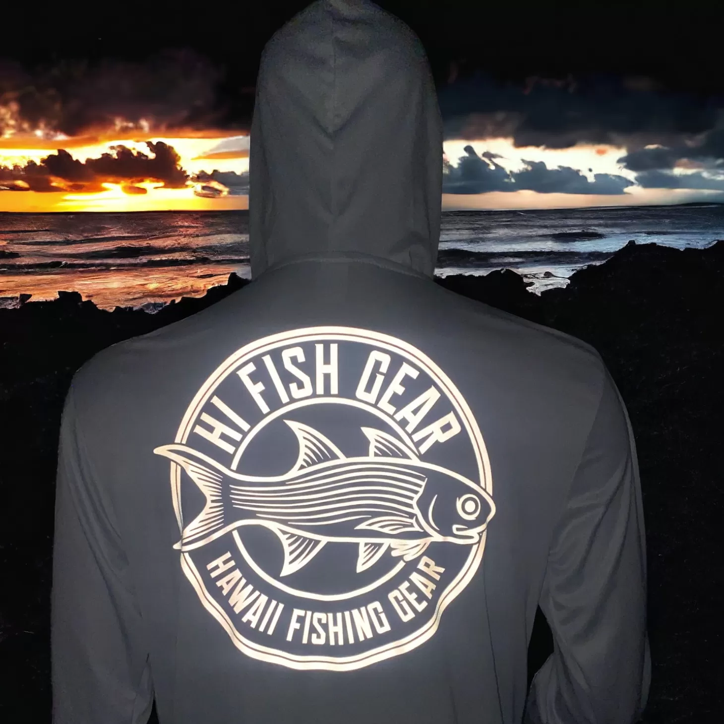 Hifishgear HFG Reflective Moi UV Performance Hoodie (Light Silver)