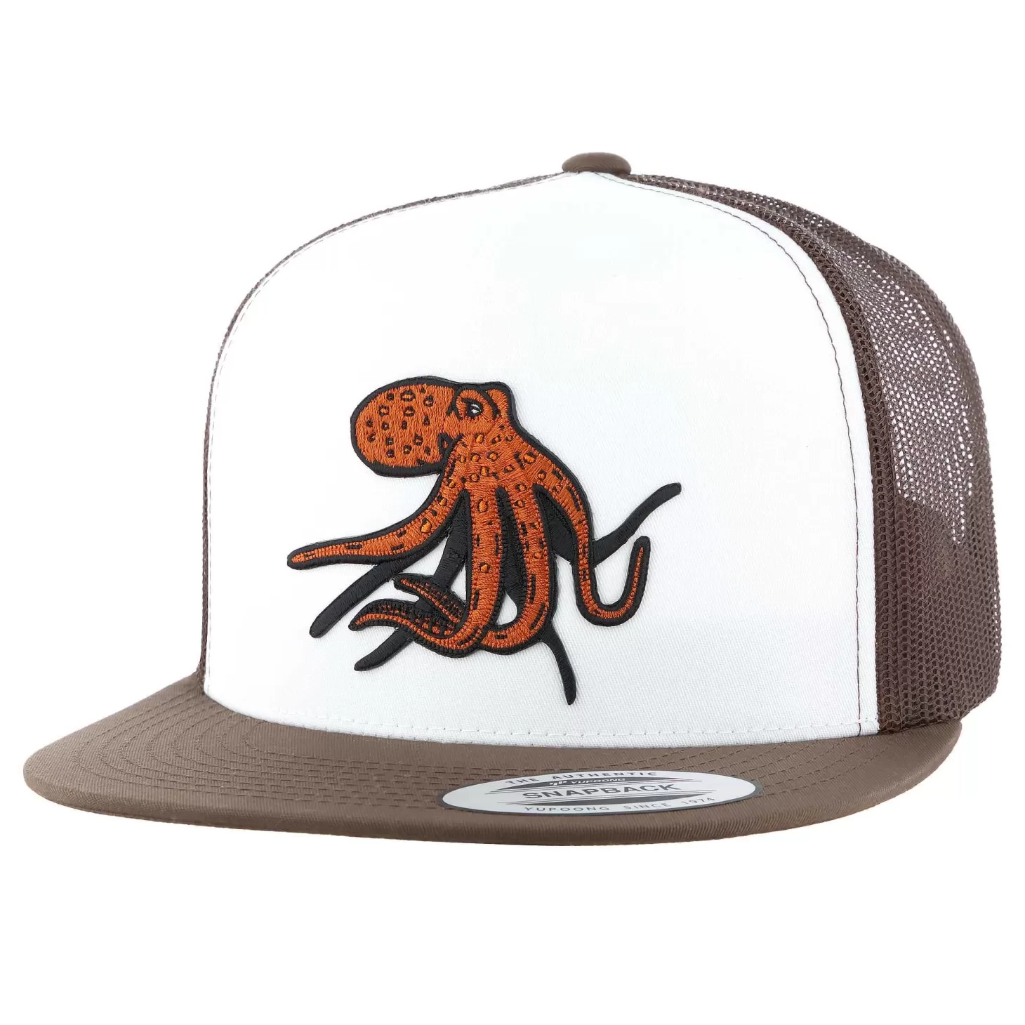 Hifishgear HFG -Tako Brown/White Flatbill Snapback Trucker Hat