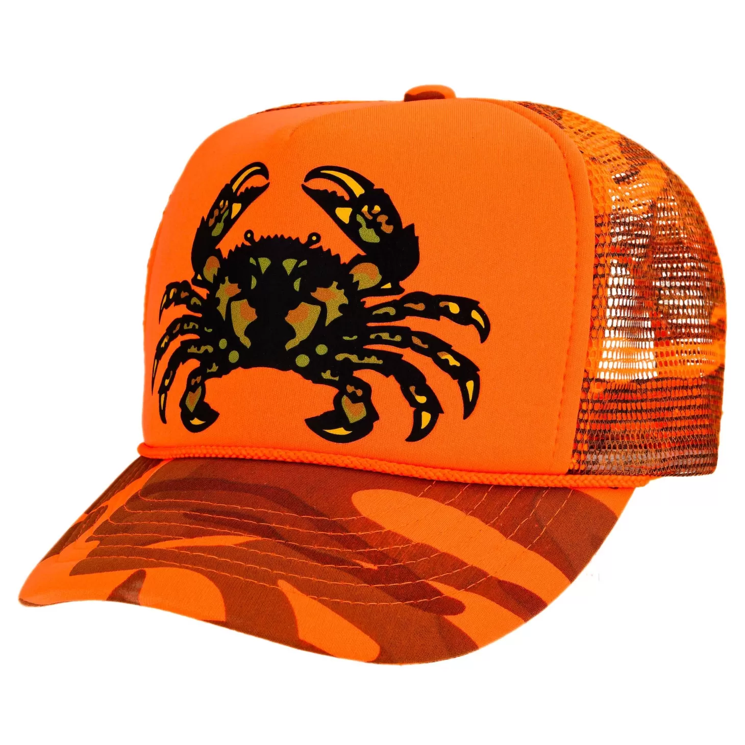 Hifishgear Samoan Crab Hunter Orange Camo  Classic Trucker Hat