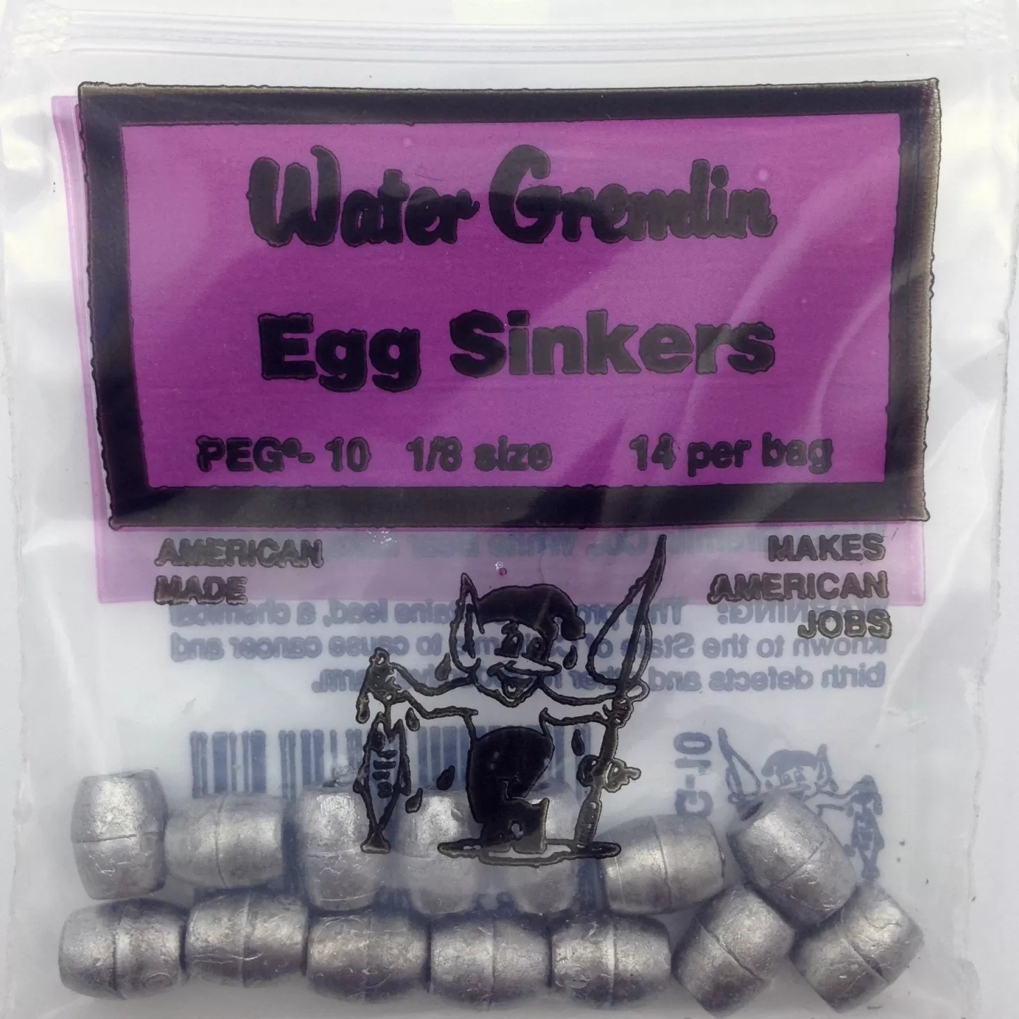 Water Gremlin PEG #10 Lead Egg Weight